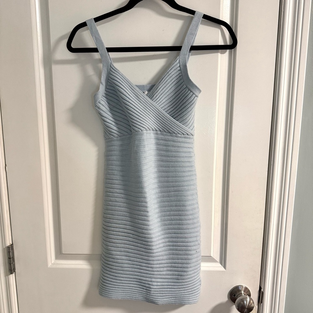 Princess Polly Blue Ribbed Mini Dress
